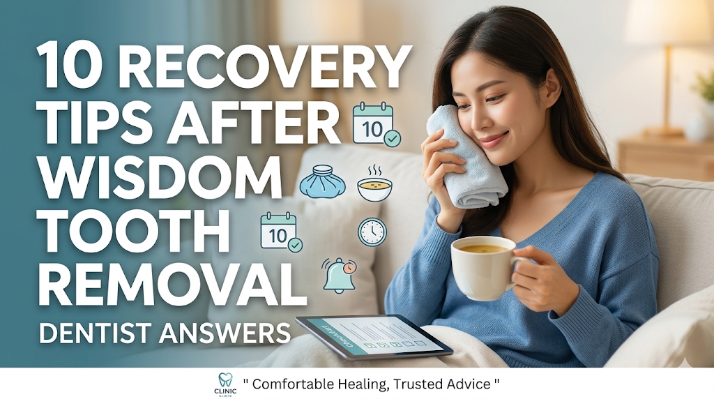 Patient resting and gently applying an ice pack to their cheek after wisdom tooth extraction